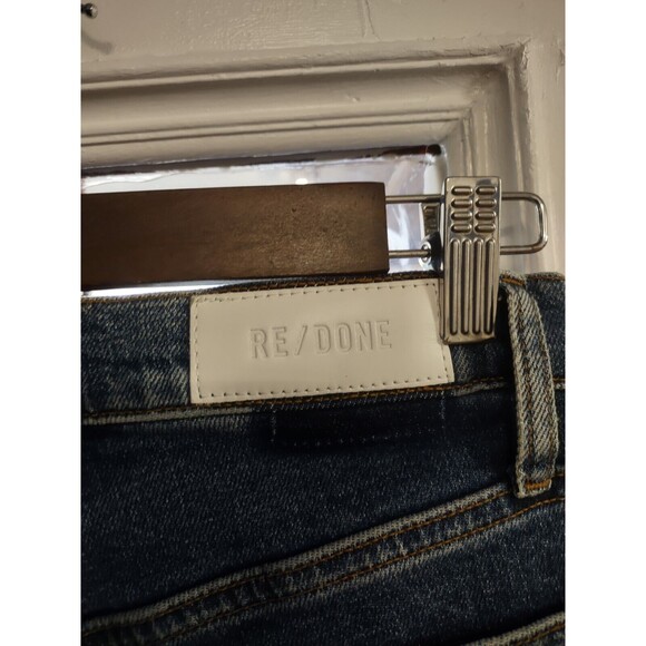 Redone Womens High Waist Button Fly Slim Ankle Jeans Pants Blue Size 24 - Picture 7 of 9
